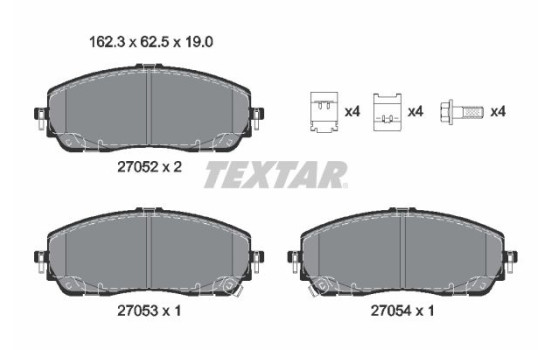 Brake pad set, disc brake 2705201 Textar