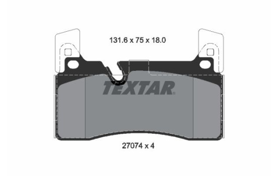 Brake pad set, disc brake 2707401 Textar