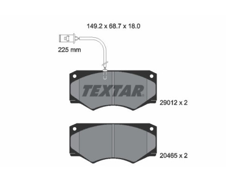 Brake Pad Set, disc brake 2901201 Textar, Image 2