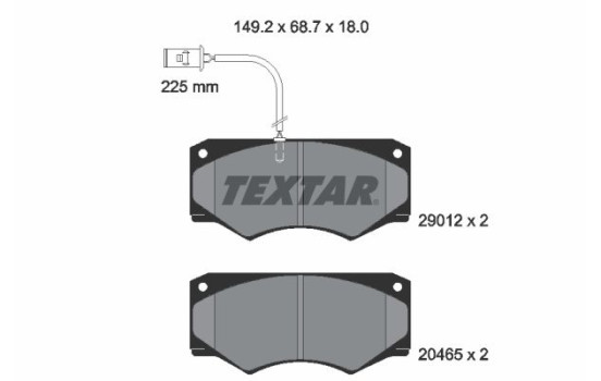 Brake Pad Set, disc brake 2901201 Textar, Image 2