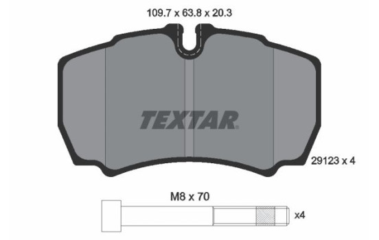 Brake Pad Set, disc brake 2912303 Textar