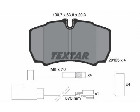 Brake Pad Set, disc brake 2912307 Textar, Image 2