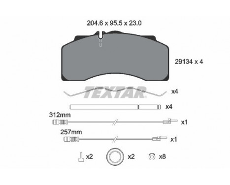 Brake Pad Set, disc brake 2913401 Textar