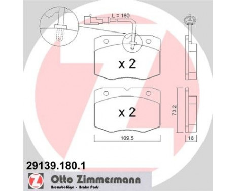 Brake Pad Set, disc brake 29139.180.1 Zimmermann