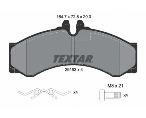 Brake Pad Set, disc brake 2915301 Textar, Image 2