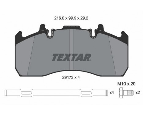 Brake Pad Set, disc brake 2917301 Textar