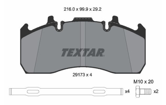 Brake Pad Set, disc brake 2917301 Textar