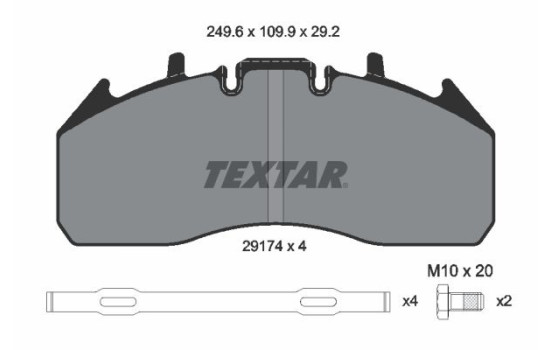 Brake pad set, disc brake 2917402 Textar, Image 2