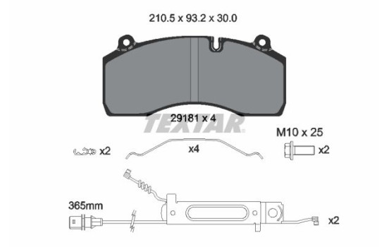 Brake Pad Set, disc brake 2918101 Textar