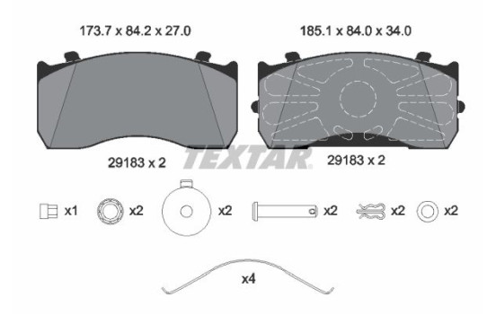 Brake Pad Set, disc brake 2918302 Textar