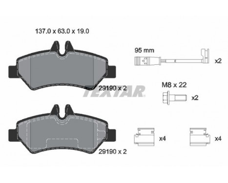 Brake Pad Set, disc brake 2919001 Textar, Image 3