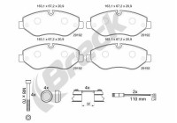Brake pad set, disc brake 29192 00 703 00 Breck