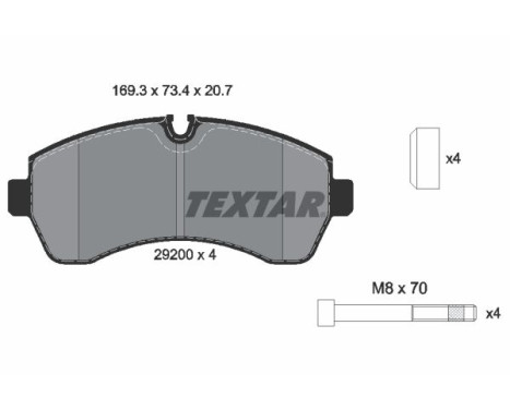 Brake Pad Set, disc brake 2920002 Textar, Image 3