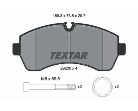 Brake pad set, disc brake 2920006 Textar
