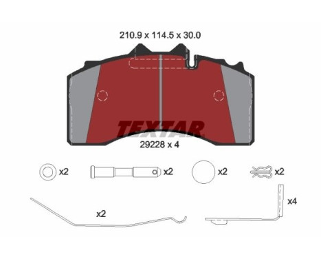 Brake pad set, disc brake 2922801 Textar, Image 2