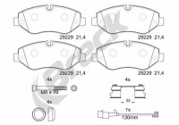 Brake pad set, disc brake 29229 00 703 00 Breck
