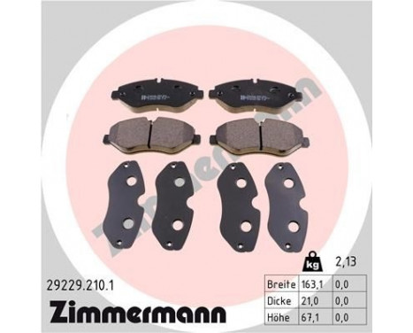 Brake Pad Set, disc brake 29229.210.1 Zimmermann, Image 2