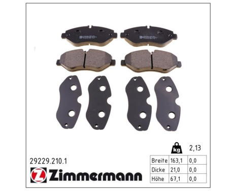 Brake Pad Set, disc brake 29229.210.1 Zimmermann, Image 2