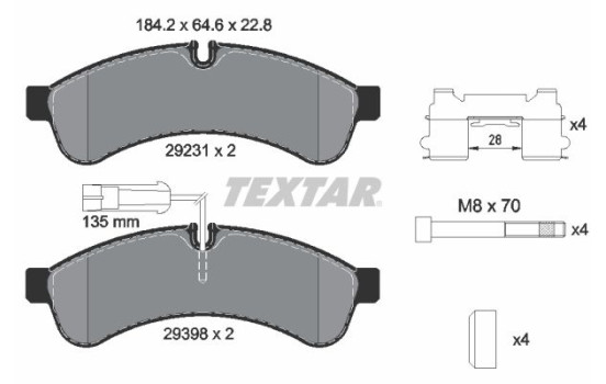 Brake Pad Set, disc brake 2923103 Textar