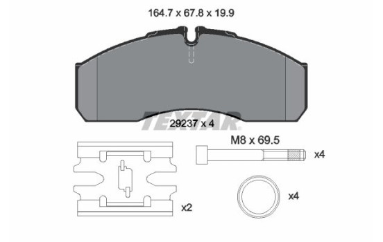Brake Pad Set, disc brake 2923701 Textar