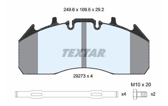 Brake pad set, disc brake 2927301 Textar