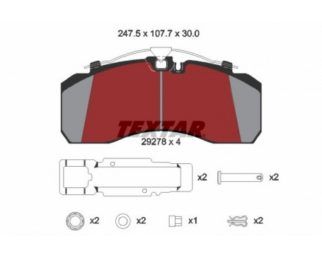 Brake Pad Set, disc brake 2927801 Textar