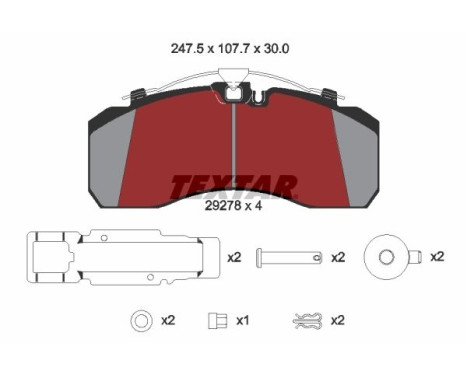 Brake Pad Set, disc brake 2927801 Textar, Image 2