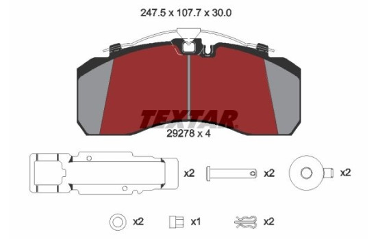 Brake pad set, disc brake 2927801 Textar, Image 2