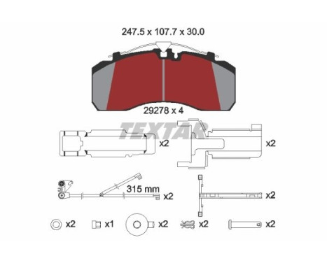 Brake pad set, disc brake 2927804 Textar, Image 2