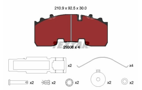 Brake pad set, disc brake 2930601 Textar, Image 2
