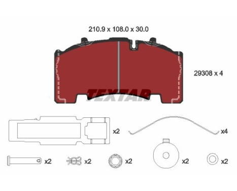 Brake pad set, disc brake 2930801 Textar