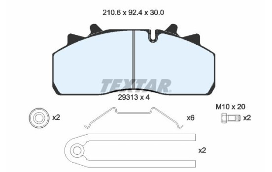 Brake pad set, disc brake 2931302 Textar, Image 2