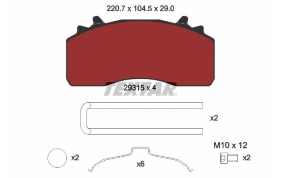 Brake pad set, disc brake 2931501 Textar