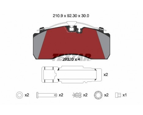 Brake Pad Set, disc brake 2932002 Textar