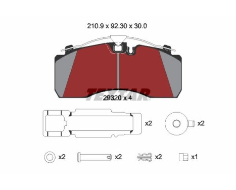 Brake pad set, disc brake 2932002 Textar, Image 2