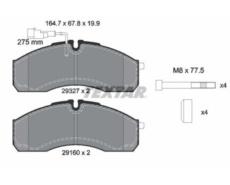 Brake Pad Set, disc brake 2932701 Textar