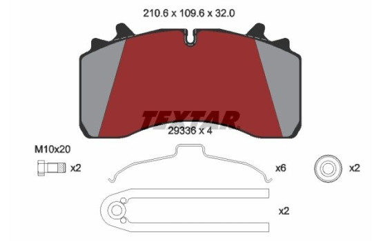 Brake pad set, disc brake 2933601 Textar, Image 2
