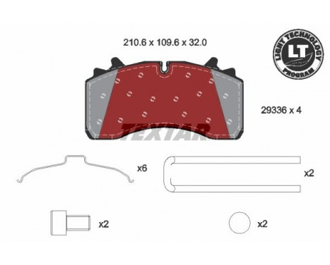 Brake pad set, disc brake 2933606 Textar
