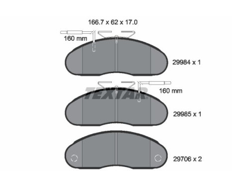 Brake pad set, disc brake 2998401 Textar
