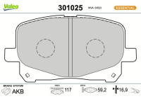 Brake pad set, disc brake 301025 Valeo