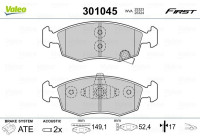 Brake pad set, disc brake 301045 Valeo