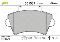 Brake pad set, disc brake 301537 Valeo