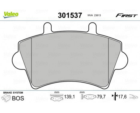Brake pad set, disc brake 301537 Valeo
