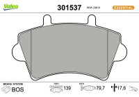 Brake pad set, disc brake 301537 Valeo