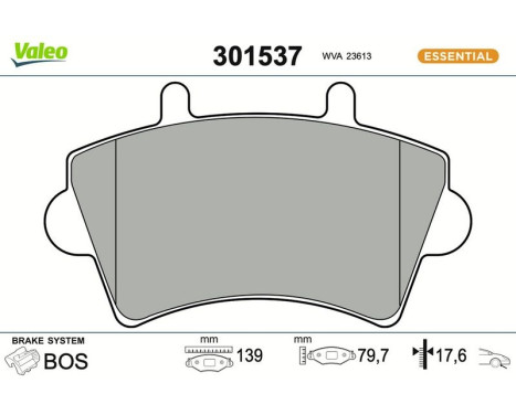 Brake pad set, disc brake 301537 Valeo