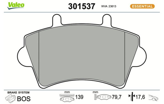Brake pad set, disc brake 301537 Valeo