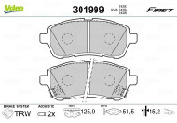 Brake pad set, disc brake 301999 Valeo