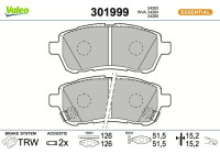 Brake pad set, disc brake 301999 Valeo