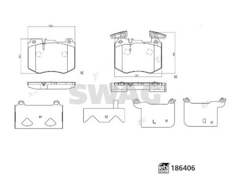 Brake pad set, disc brake 33110391 Swag