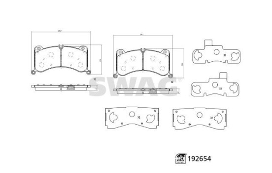 Brake pad set, disc brake 33110917 Swag